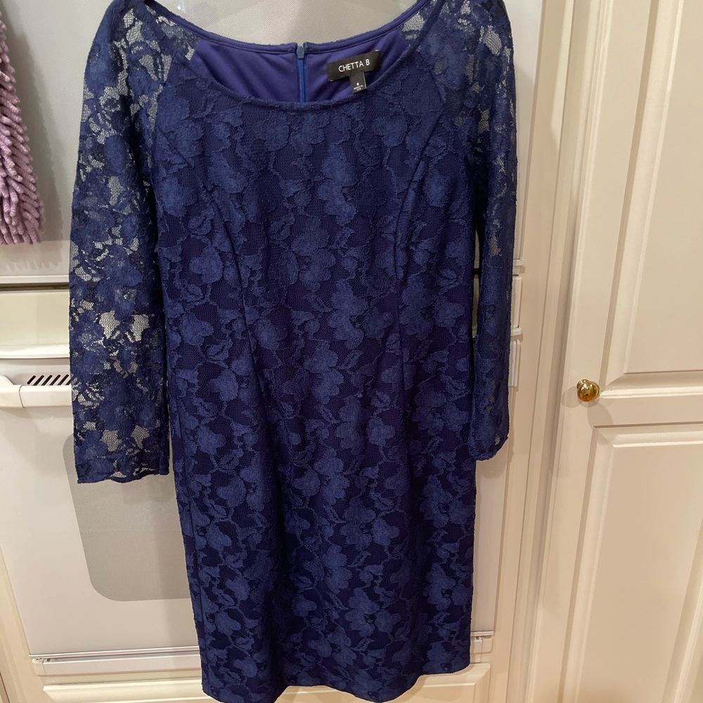 Blue Lace Cocktail Dress